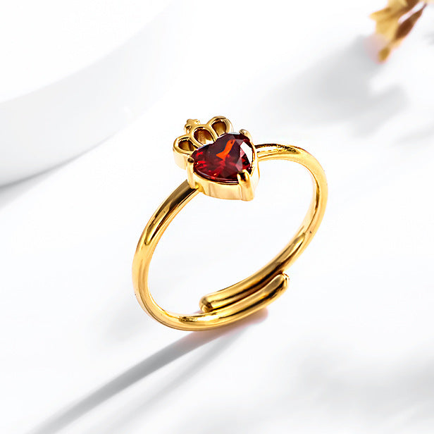 Bague ajustable en acier inoxydable — taille unique