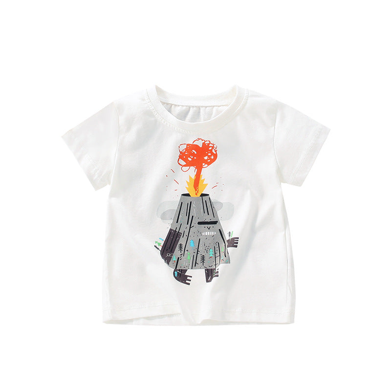 T-shirt enfant col rond à motif — coupe classique