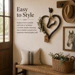 Décoration murale cœur et tête de cheval en bois