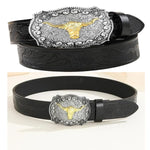 Ceinture homme western à boucle tête de longhorn