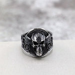 Bague homme tête de mort en acier inoxydable