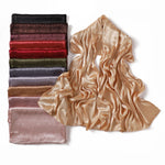 Foulard long en satin jacquard — motif tissé, 12 coloris