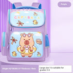 Cartable primaire à motif capybara — petit ou grand format — coloris