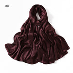 Foulard long en satin jacquard — motif tissé, 12 coloris
