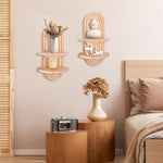 Étagère murale arquée en bois, style bohème