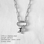 Collier lettre à personnaliser — initiale A à Z, acier inoxy — coloris