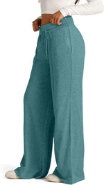 Pantalon large en molleton, pli marqué devant — coloris