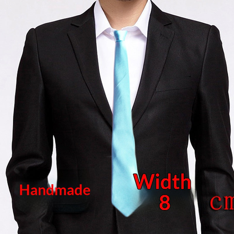 Cravate homme 8 cm — nouage main, coloris unis — coloris
