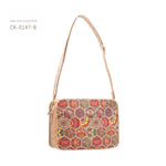 Sac bandoulière en liège imprimé — compartiment zippé