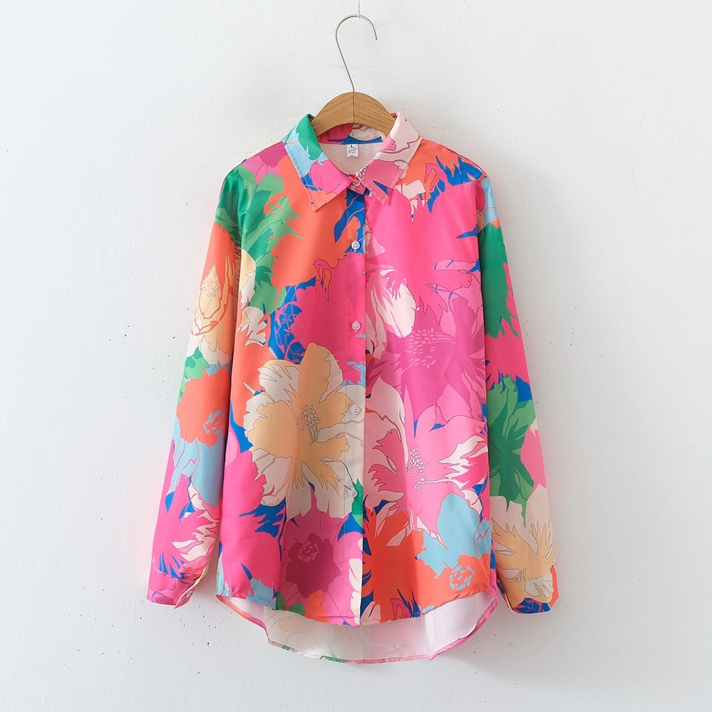 Chemise ample à grand imprimé floral