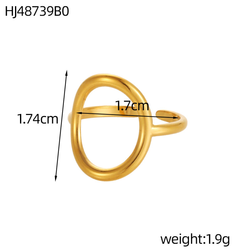 Bague dorée en acier titane — ajourée, torsadée ou sculptée — coloris