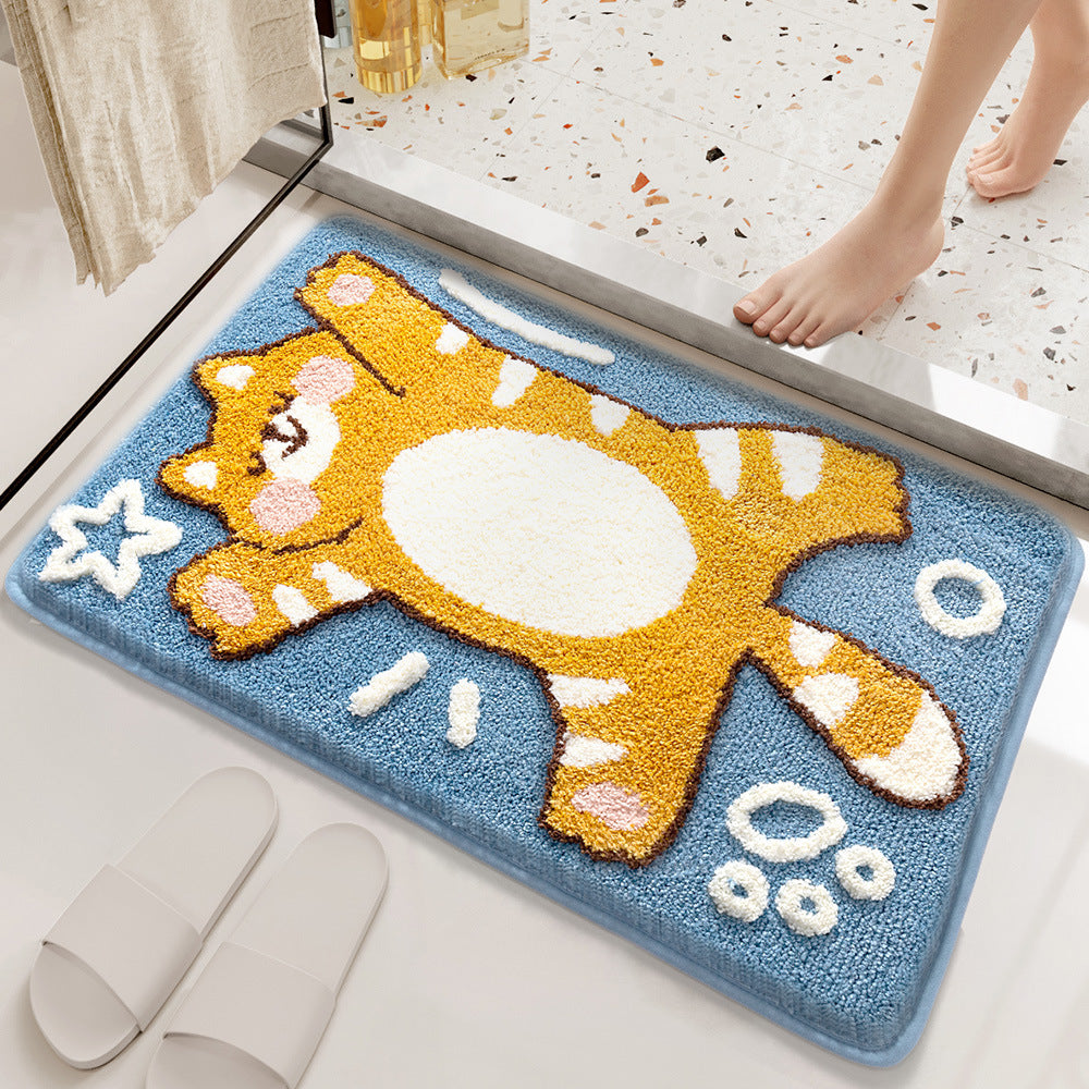 Tapis de bain floqué à motif animalier — coloris