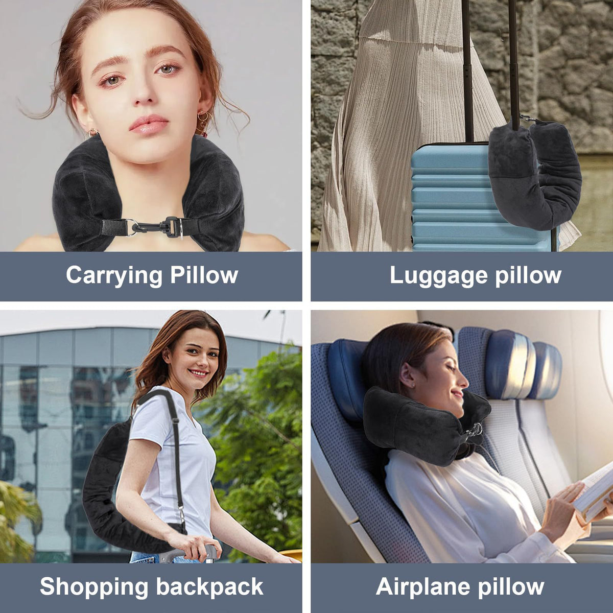 Coussin de nuque de voyage à garnir, fait aussi pochette