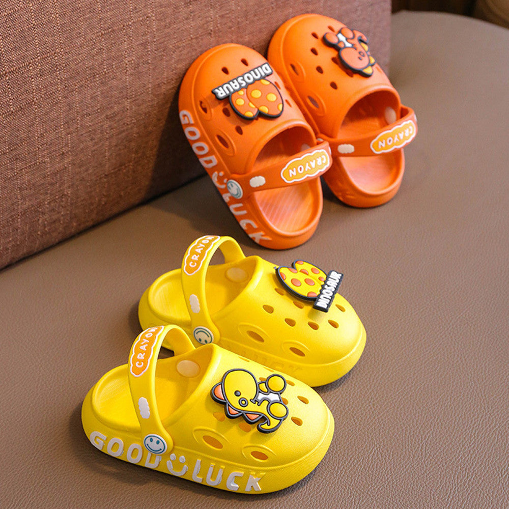 Chaussons enfant à motif dinosaure — semelle souple