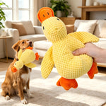 Canard en peluche gaufrée à couiner, trois tailles