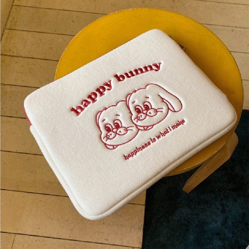 Housse d’ordinateur brodée motif ourson