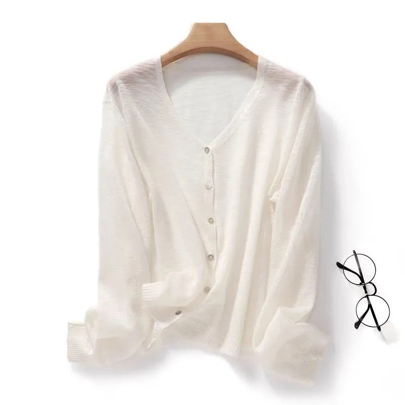 Gilet léger en maille fine, col V — coloris
