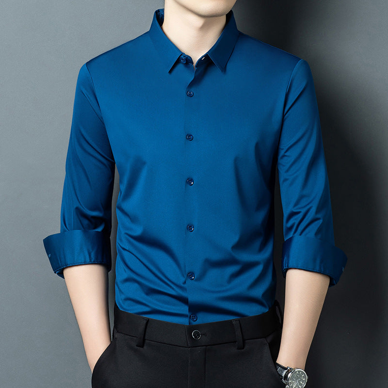 Chemise homme manches longues — fine, coupe droite