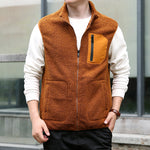 Gilet sherpa homme sans manches — zippé, poche poitrine
