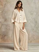 Ensemble 2 pièces — chemise ample et pantalon large — coloris