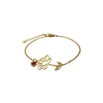 Bracelet fleur de naissance — les 12 mois, acier inoxydable