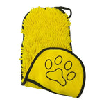 Serviette chenille pour chien et chat — deux poches pour les mains