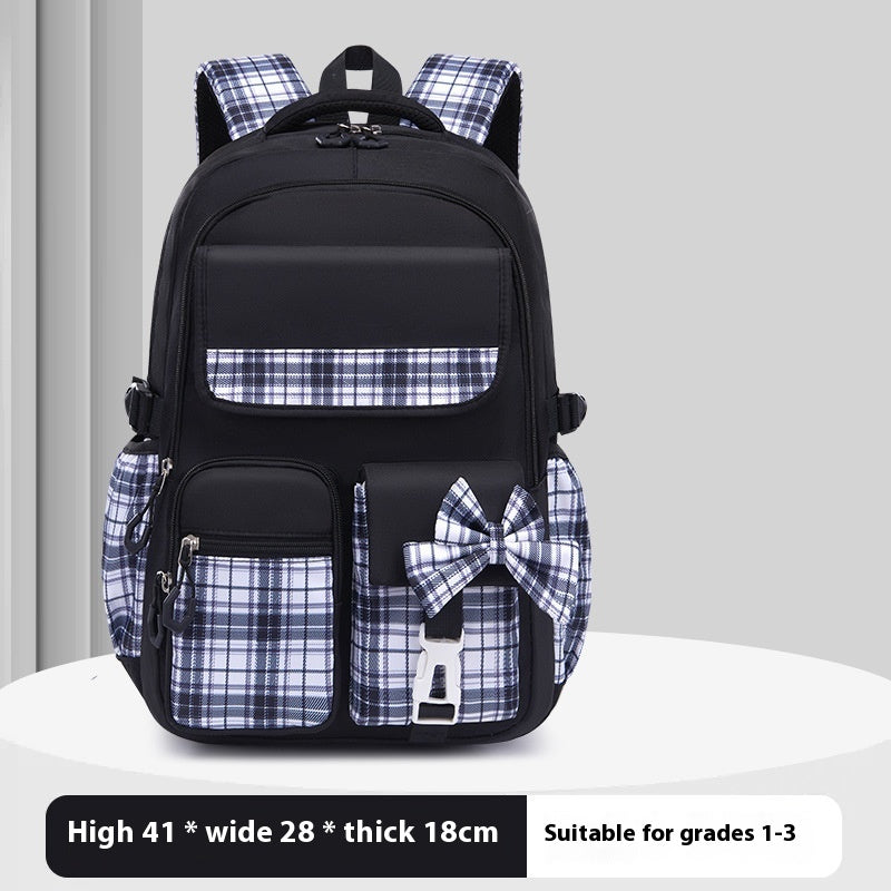 Cartable à carreaux et nœud — petit ou grand format