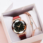 Montre femme cadran ciel étoilé, bracelet milanais magnétique