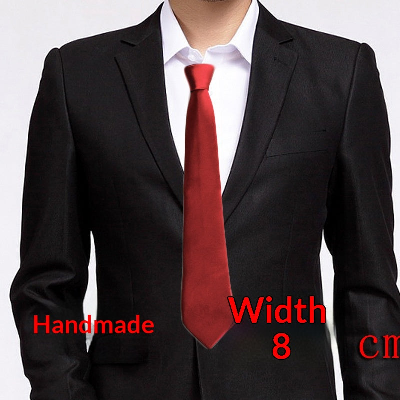 Cravate homme 8 cm — nouage main, coloris unis — coloris