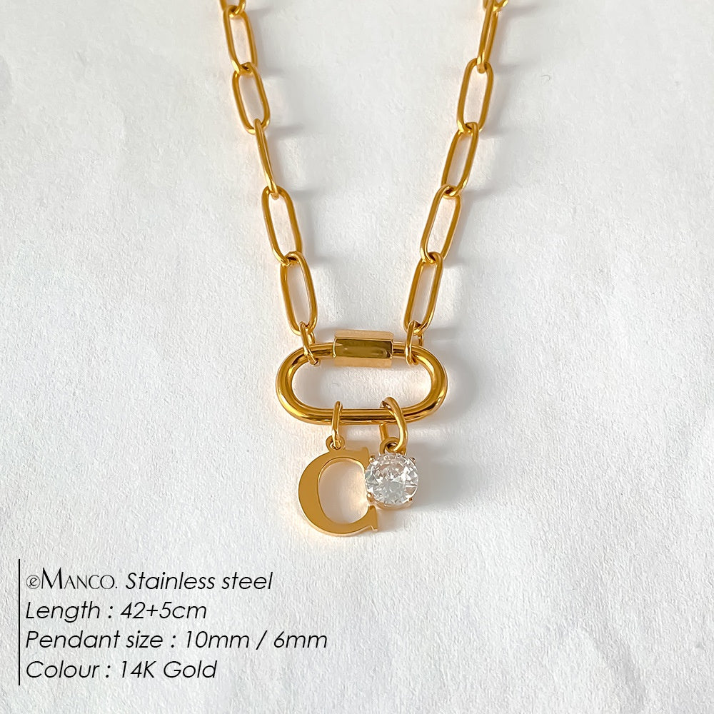 Collier lettre à personnaliser — initiale A à Z, acier inoxydable inaltérable