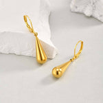 Boucles d’oreilles goutte à fermoir dormeuse — acier poli