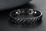 Bracelets aimantés cœur — paire assortie en acier titane