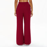 Pantalon droit en molleton, cordon et poches