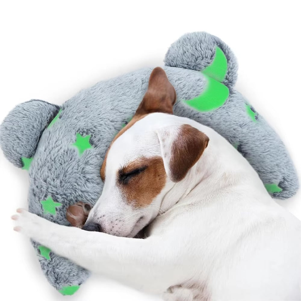Coussin demi-lune pour chien et chat — polaire douce, étoiles phosphorescentes