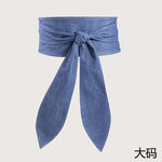 Ceinture large à nouer, longs pans en ruban — coloris
