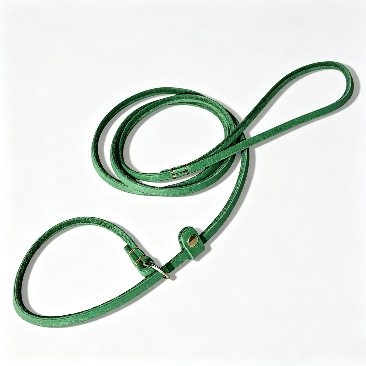 Laisse-collier coulissante en cuir tressé — coloris