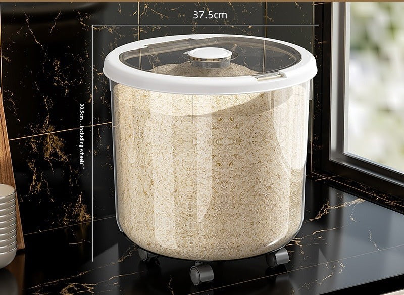 Bac à riz hermétique transparent — 5 à 25 kg, avec verre doseur