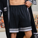 Short d’intérieur satiné à motif baroque — coloris