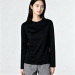 Sous-pull noir en maille fine, encolure au choix