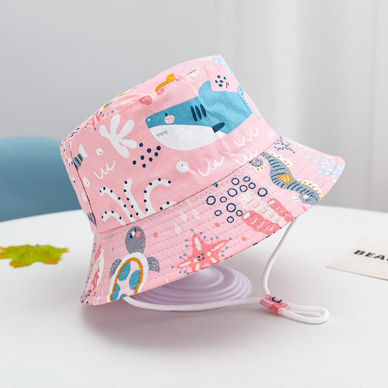 Bob bébé réversible en coton — jugulaire réglable — coloris