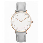 Montre mixte minimaliste, cadran 40 mm et bracelet cuir