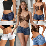 Short en jean stretch taille haute — coupe près du corps