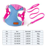 Harnais chiot en jean avec bandana, réglable