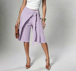 Jupe-culotte portefeuille à ceinture à nouer — coloris