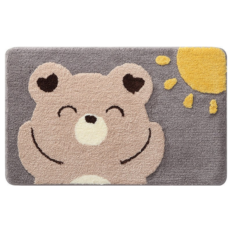 Tapis de bain floqué à motif animalier