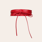 Ceinture large à nouer en simili, taille marquée