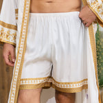 Short d’intérieur satiné à motif baroque