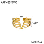 Bague dorée en acier titane — ajourée, torsadée ou sculptée — coloris