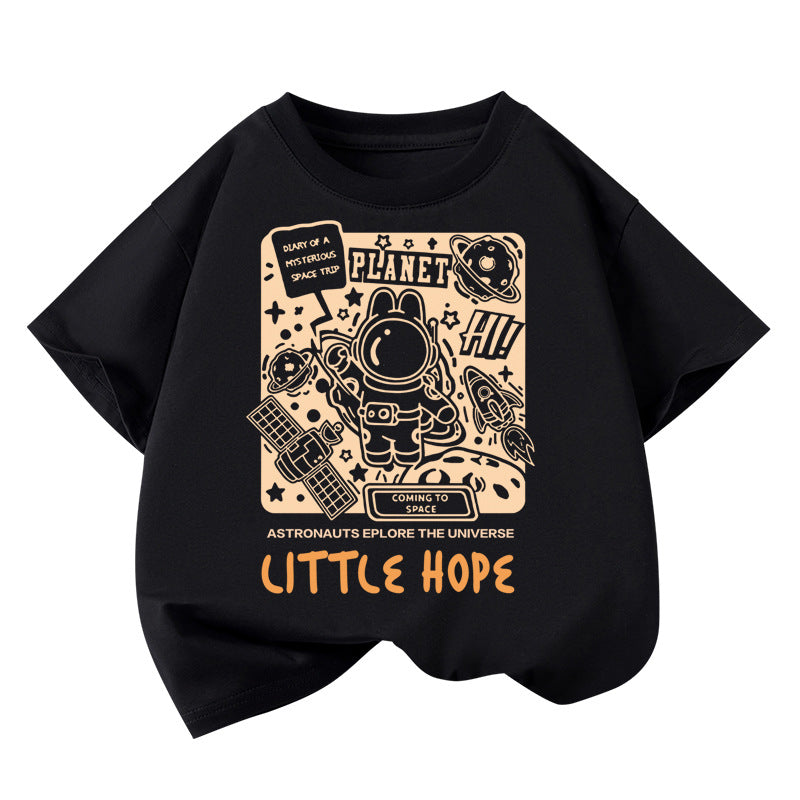 T-shirt garçon en coton — coupe ample, manches courtes