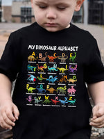 T-shirt garçon à motif dinosaure — manches courtes